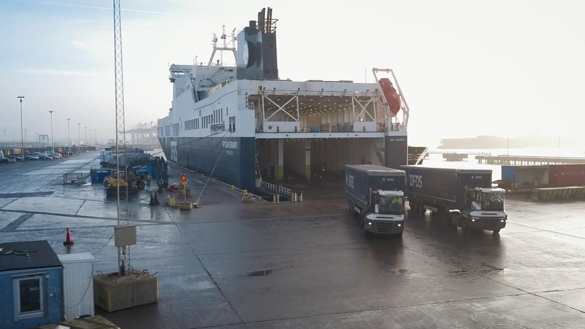 RORO skib til transport af løstrailere shortsea